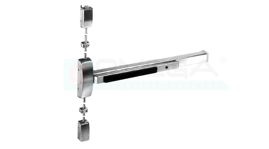 Push Bar Mounted Panic Exit Device With Vertical Rod System